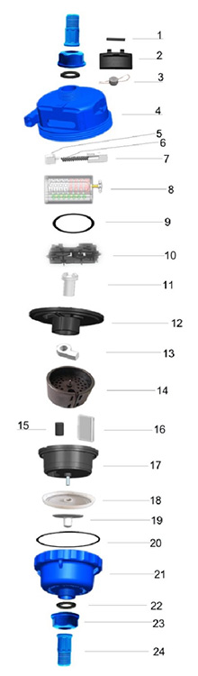 容積式水表(尼(ni)龍塑殼)結構圖(tu)